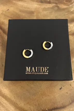 18K Mixed Metal Baby Hoop Earrings