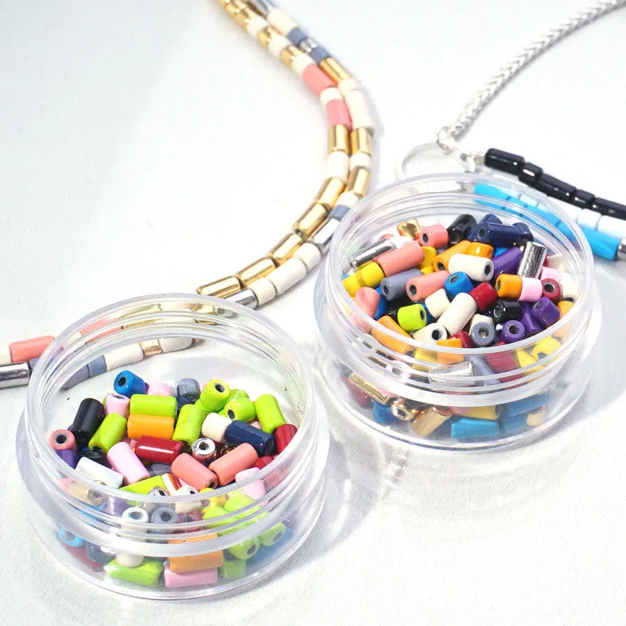 6mm Lime Green Enamel Tube Bead (10 Pieces)