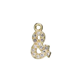 Alphabet Pendant, Letter 'Ampersand Symbol' 7mm, Gold Finish (1 Piece)