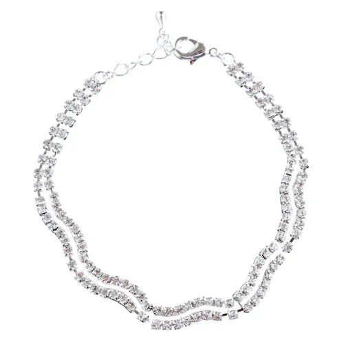 Bridal Wedding Jewelry Crystal Rhinestone Necklace Earrings Bracelet Set J716 SV