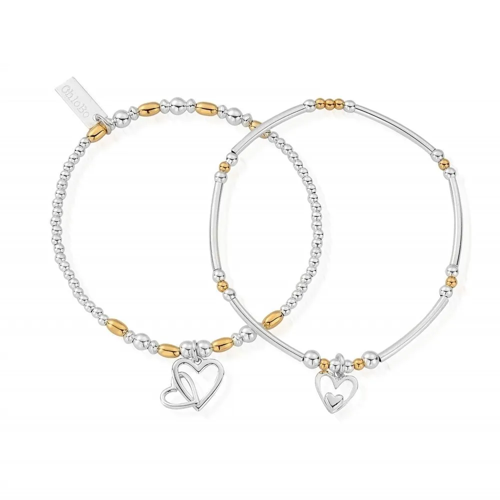 ChloBo Gold Plated & Silver Double Devotion Bracelet Set