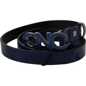 Costume National Sleek Dark Blue Leather Fashion Belt