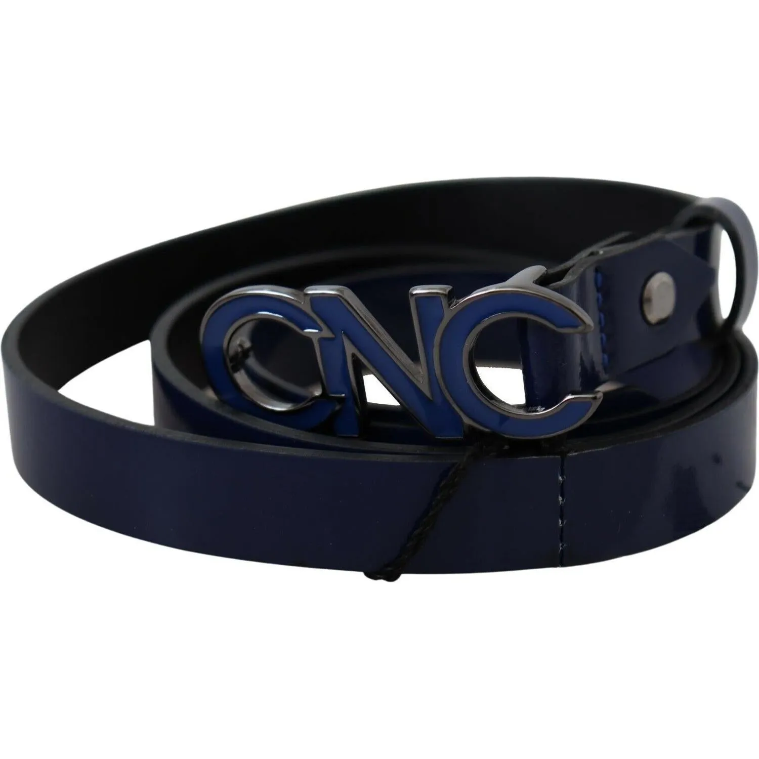 Costume National Sleek Dark Blue Leather Fashion Belt