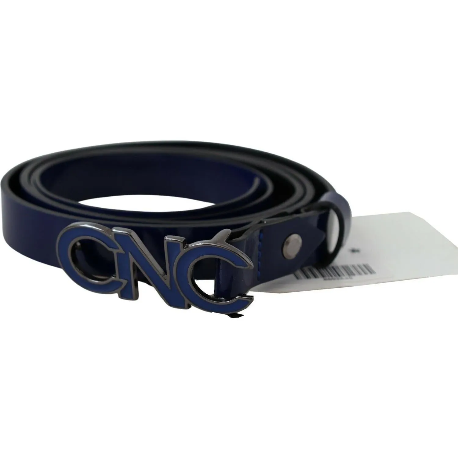 Costume National Sleek Dark Blue Leather Fashion Belt