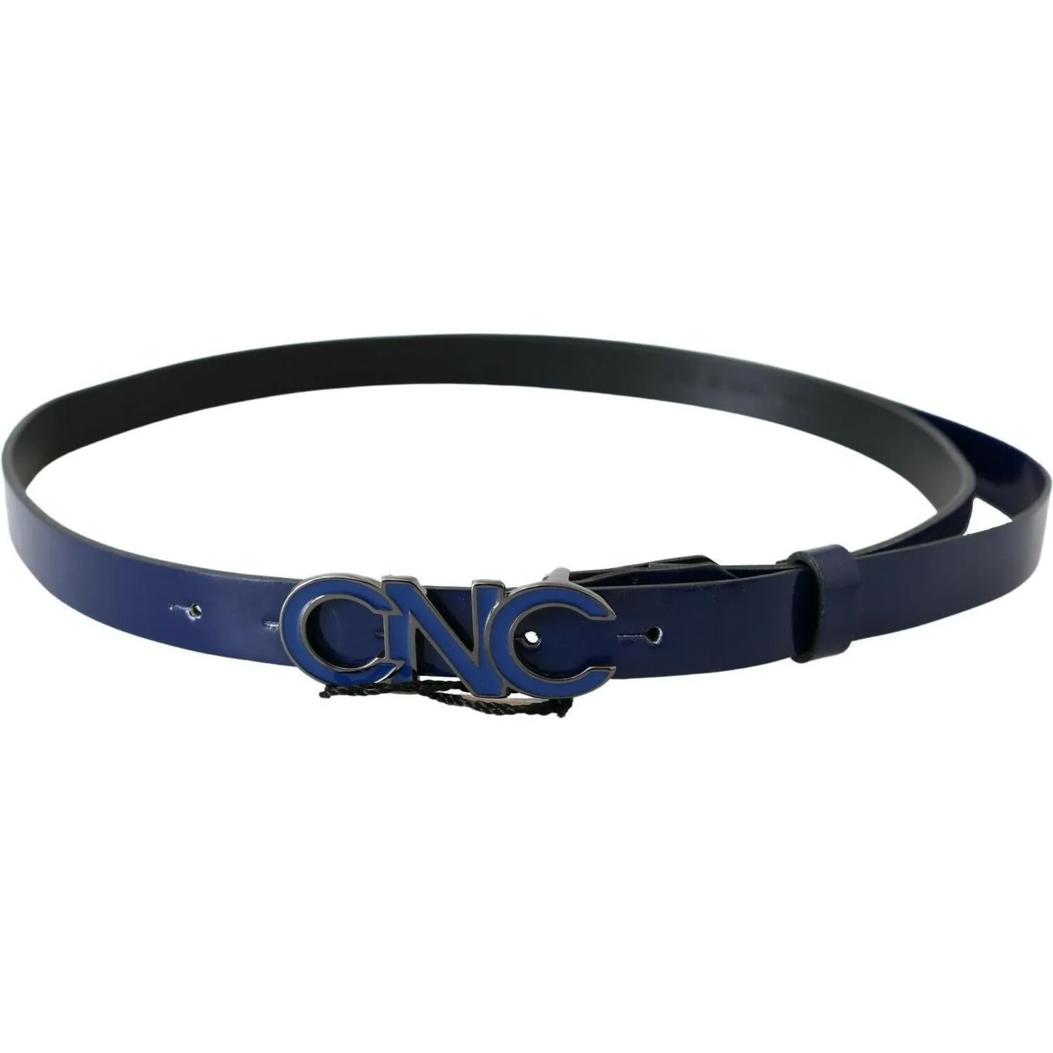 Costume National Sleek Dark Blue Leather Fashion Belt
