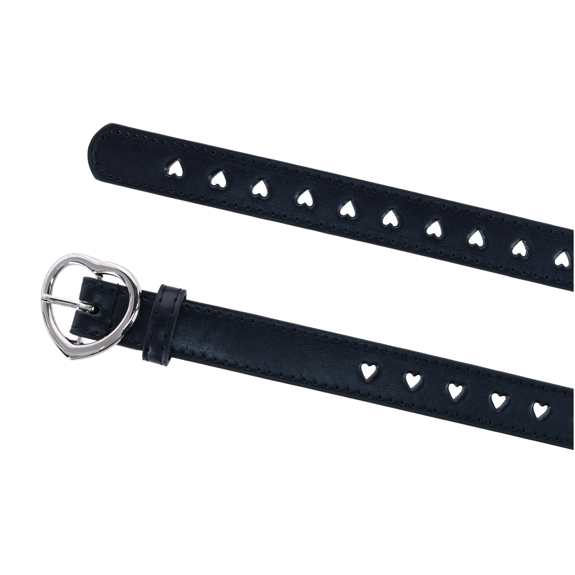 CTM® Girls Love Heart Punched Hole Belt