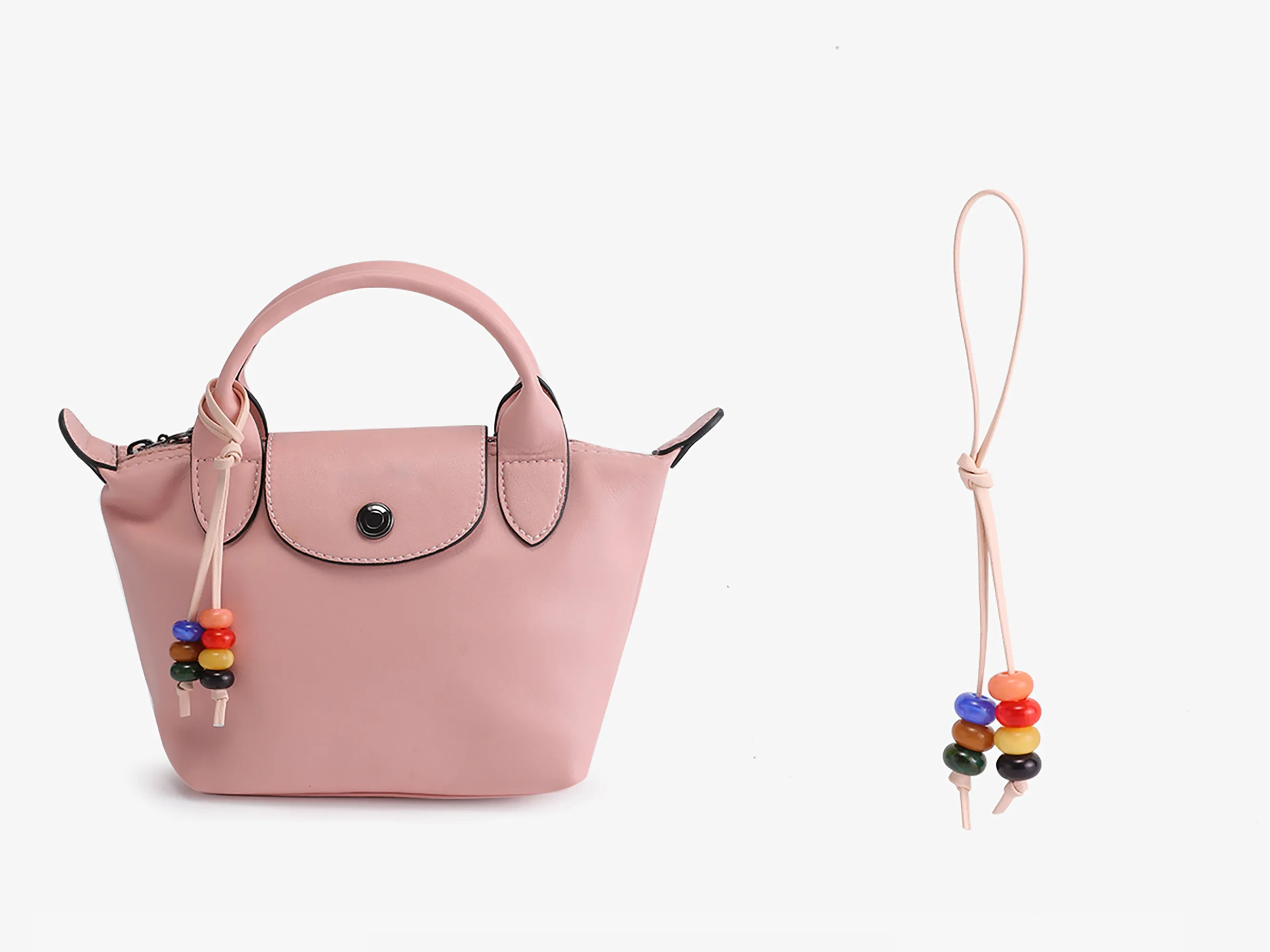 Designer Beaded Bag Charms - Handcrafted Acrylic & Pearl Purse Accessories for Luxury Handbags