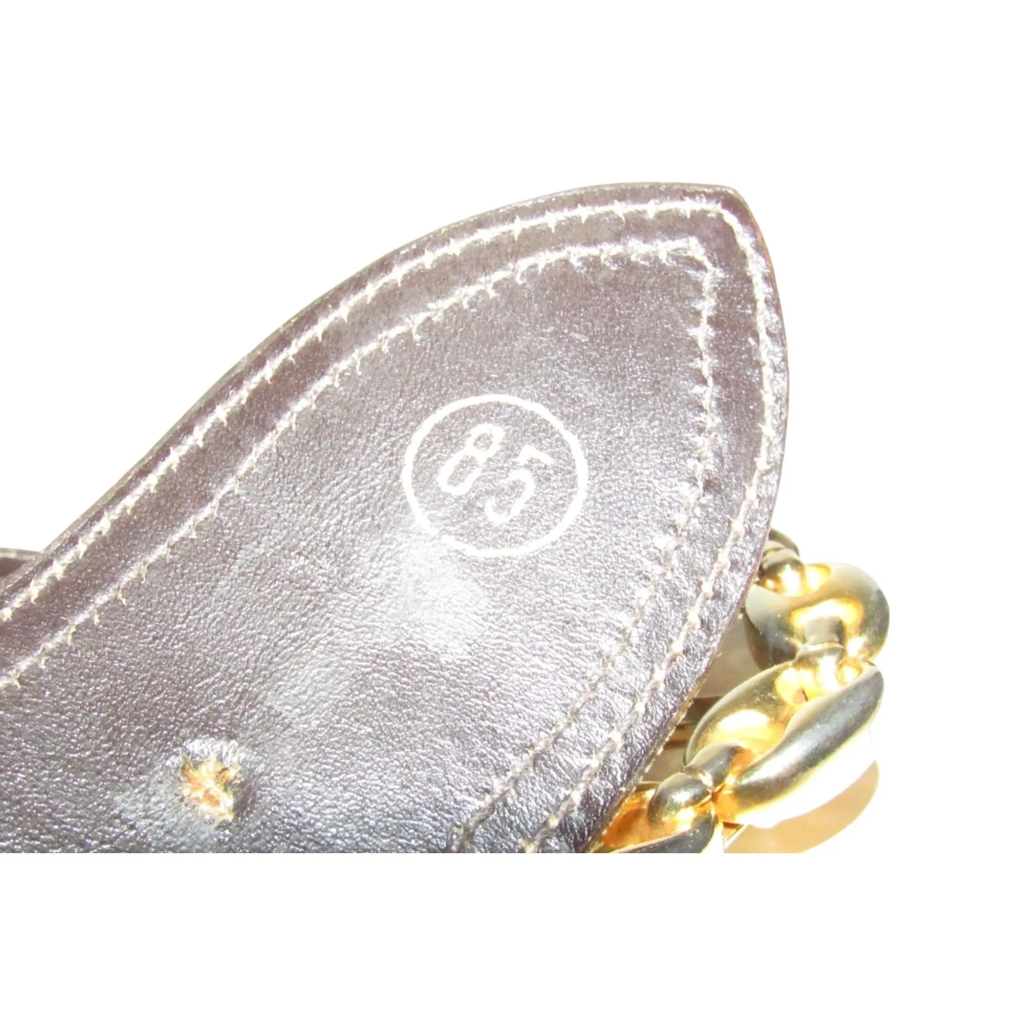 Early brown Guccissima leather belt w a gold Gucci link buckle
