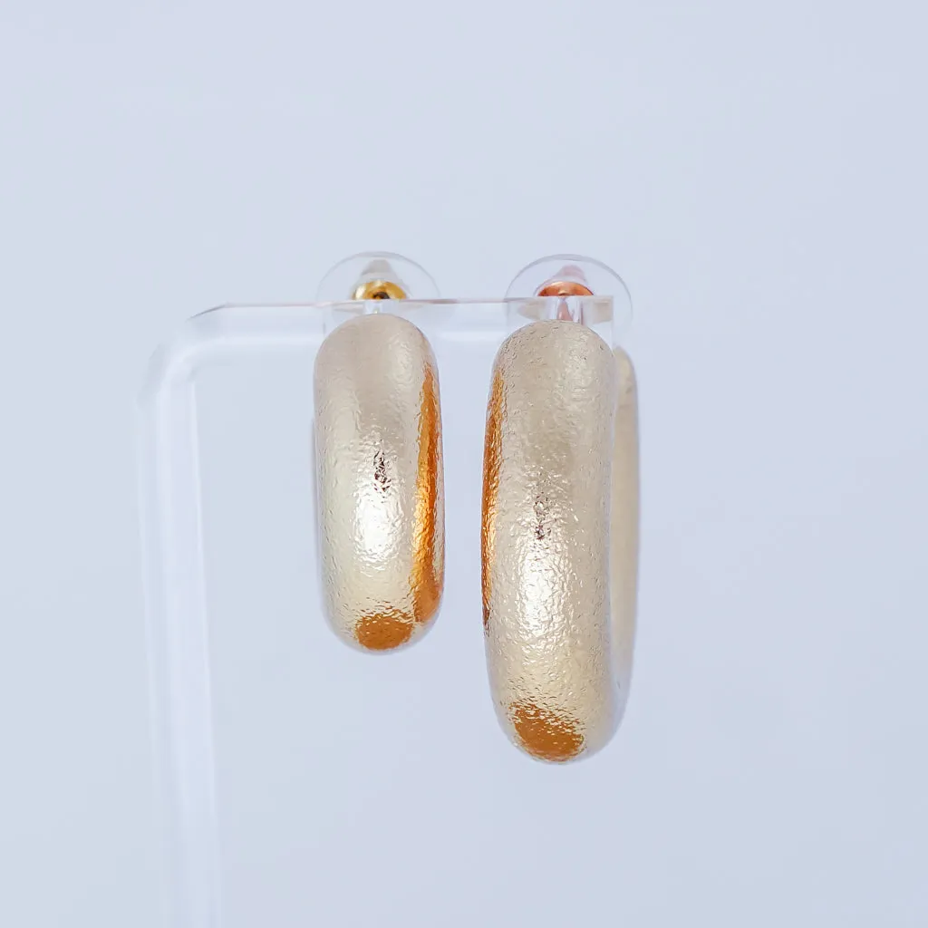 Matte Gold Open Hoop