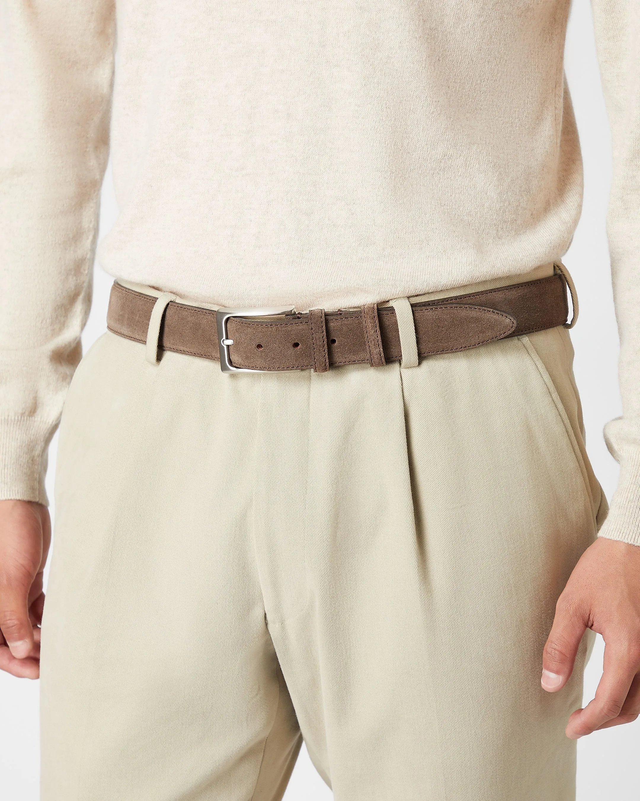 Men's Suede Belt Brown