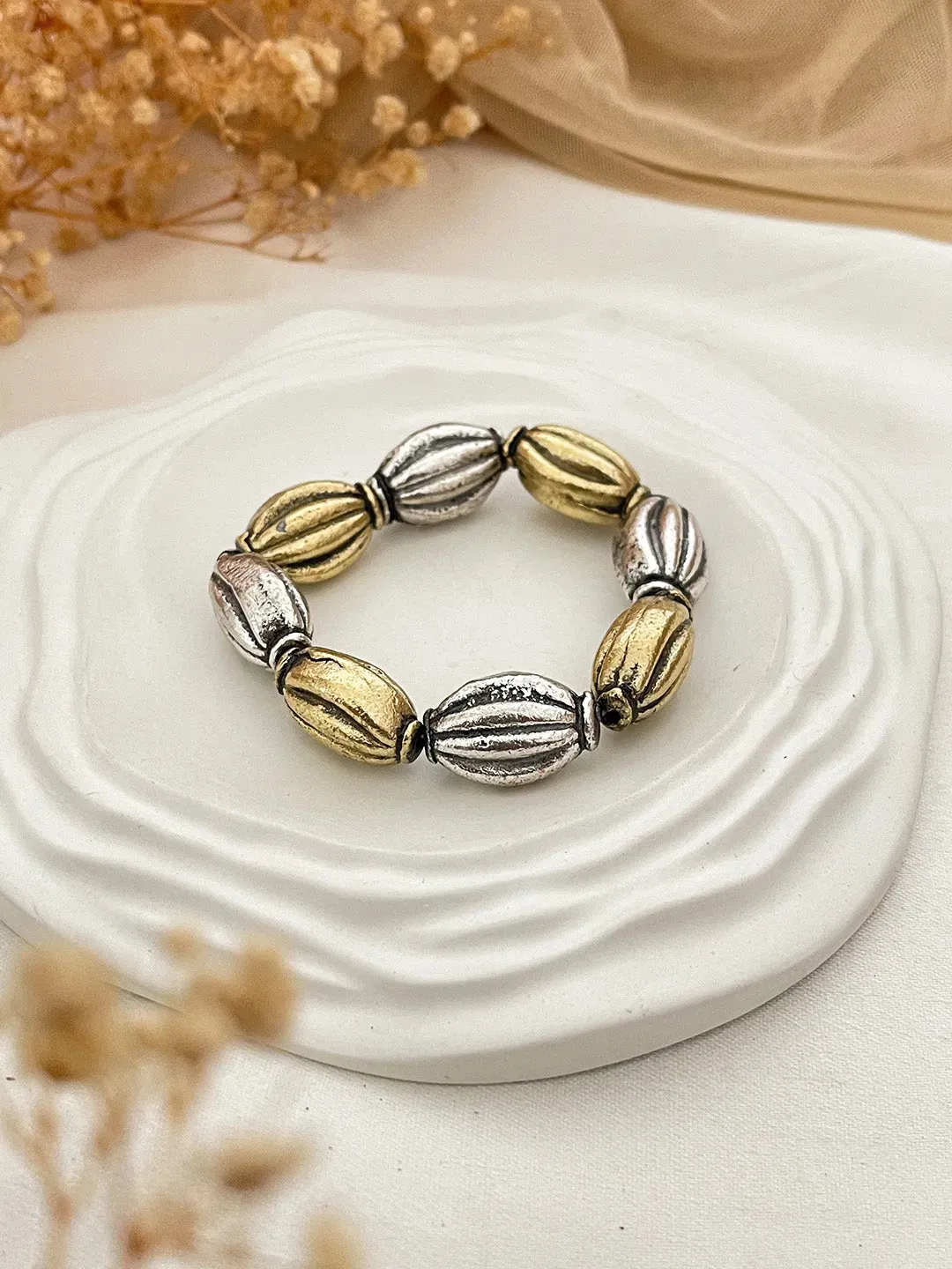 Oval Bead Statement Bracelet