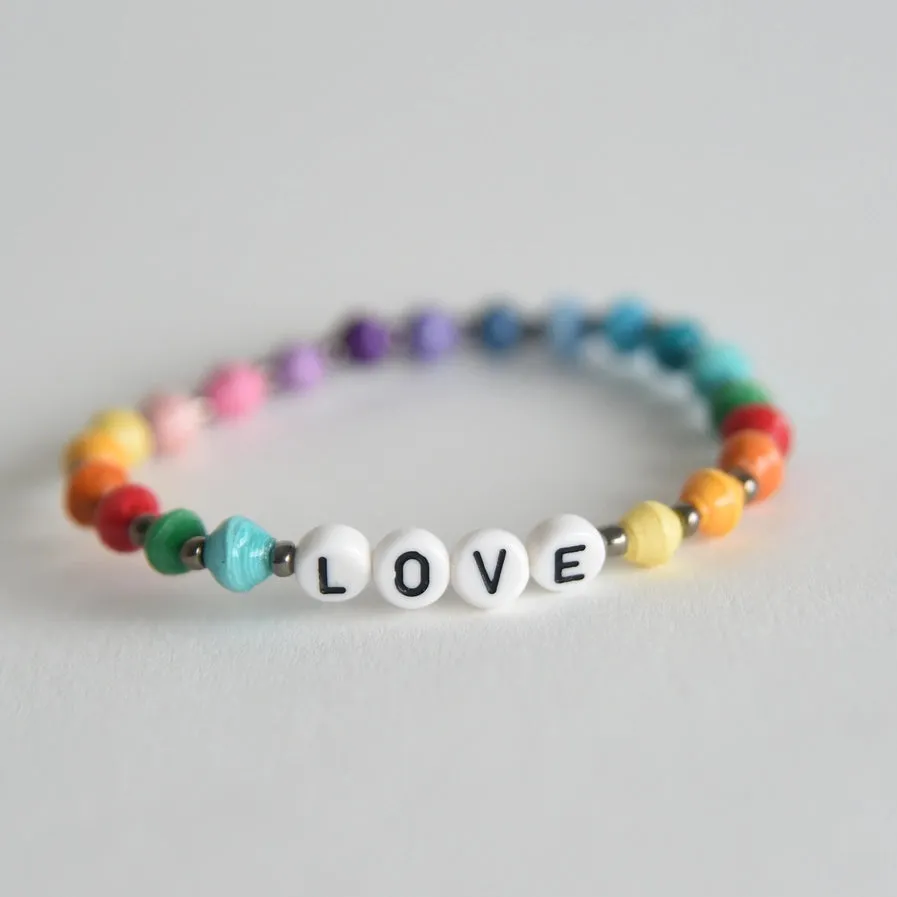 Paper Bead Love Bracelets