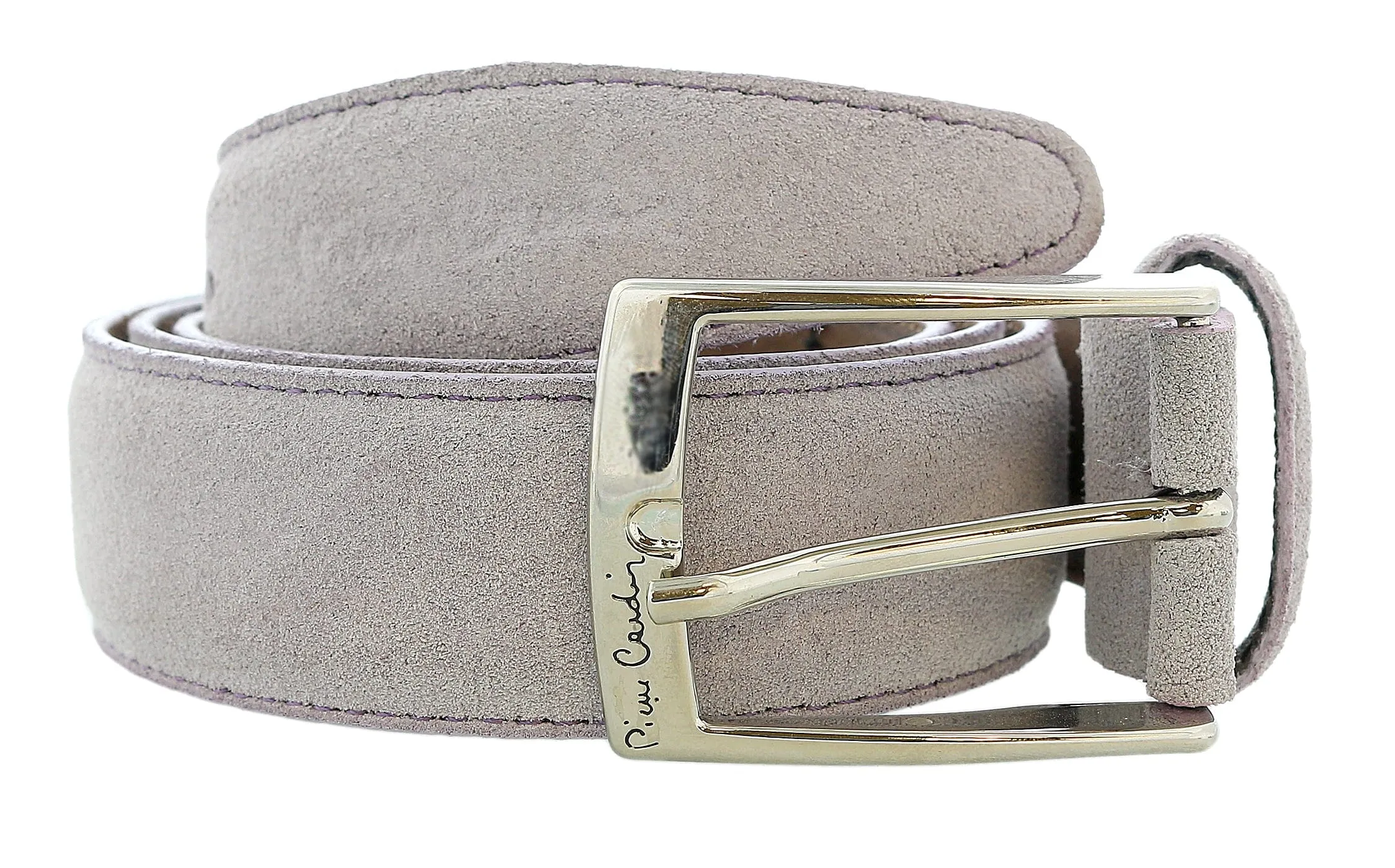 Pierre Cardin Suede Lilac Classic Silver D-Ring Adjustable Belt Adjustable Mens Belt-