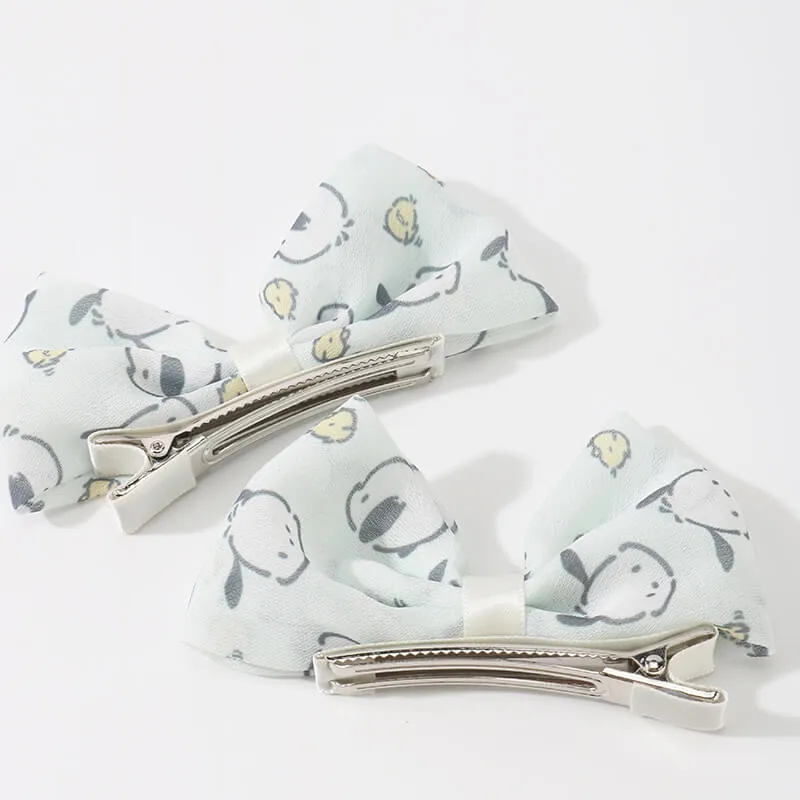 Sanrio 2pcs Set Bow Decor Chiffon Alligator Hair Clips