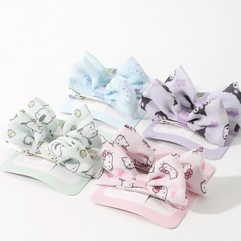 Sanrio 2pcs Set Bow Decor Chiffon Alligator Hair Clips