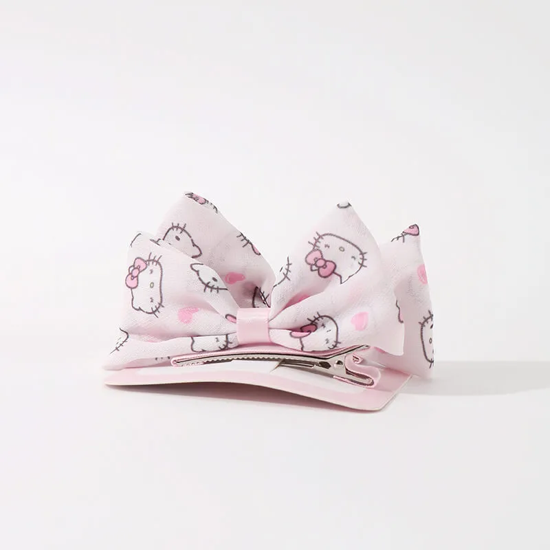 Sanrio 2pcs Set Bow Decor Chiffon Alligator Hair Clips