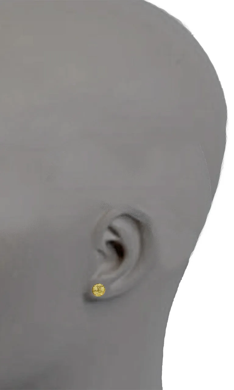 Textured Coin Stud Earrings