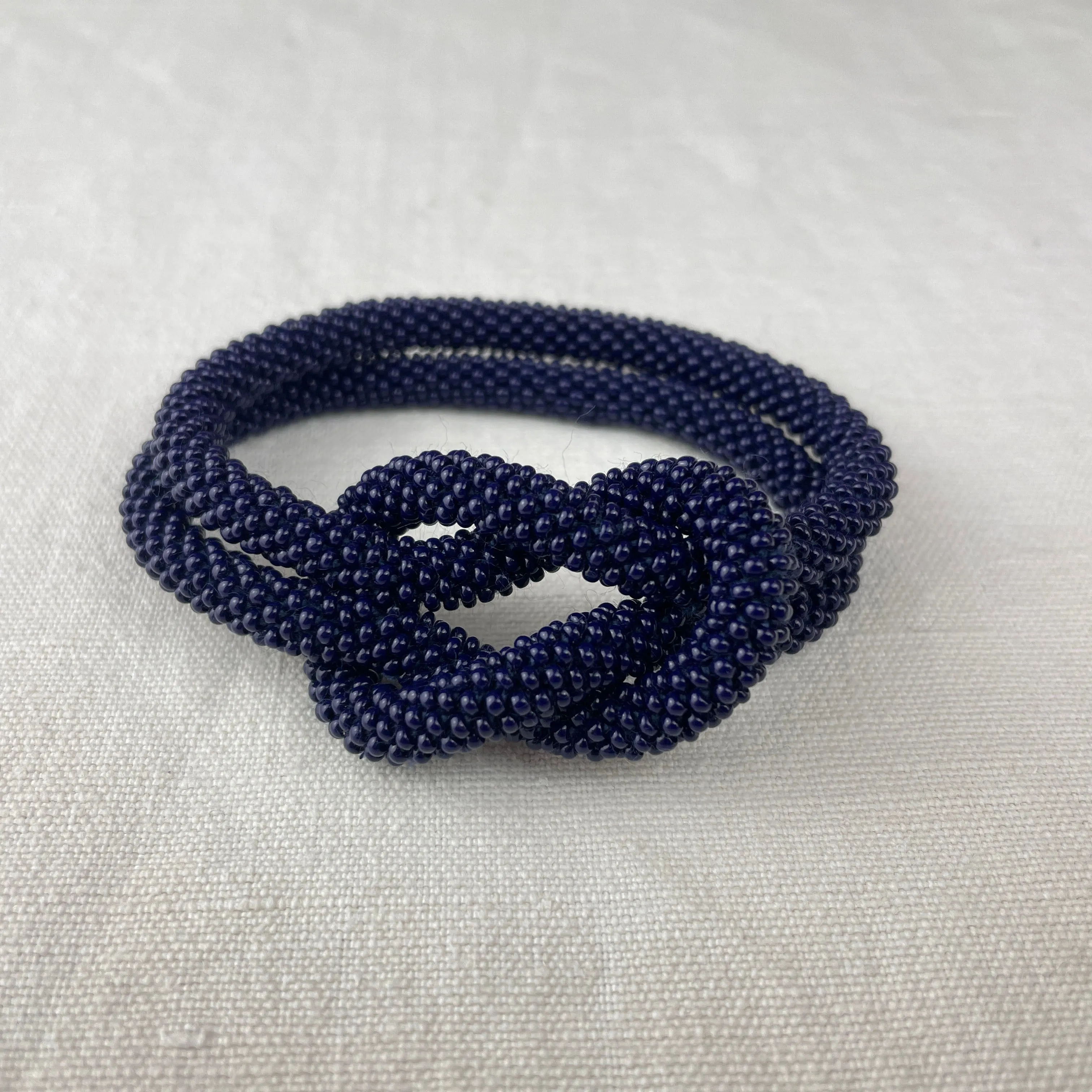 TISHA Handmade Glass Bead Knot Tube Bracelet