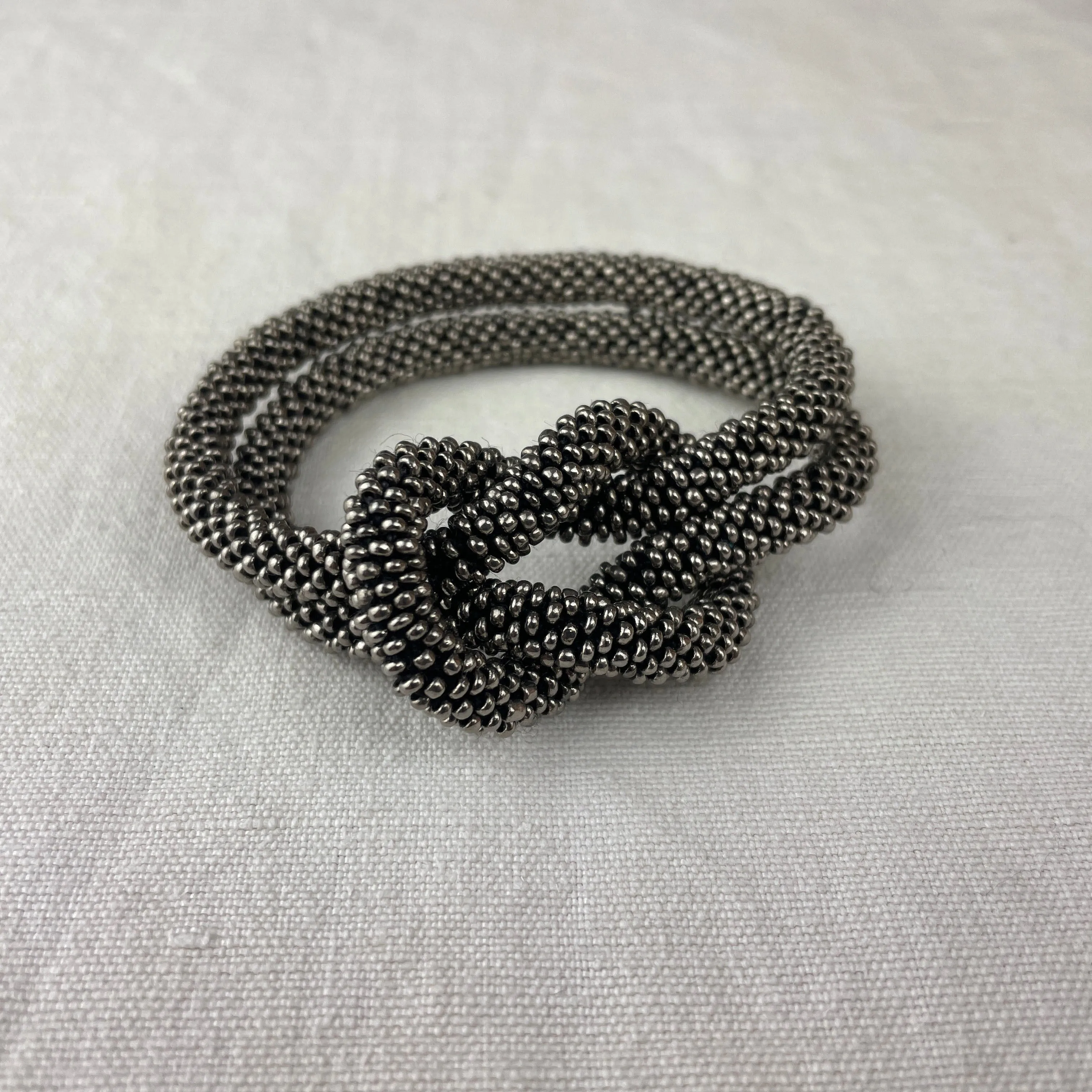 TISHA Handmade Glass Bead Knot Tube Bracelet