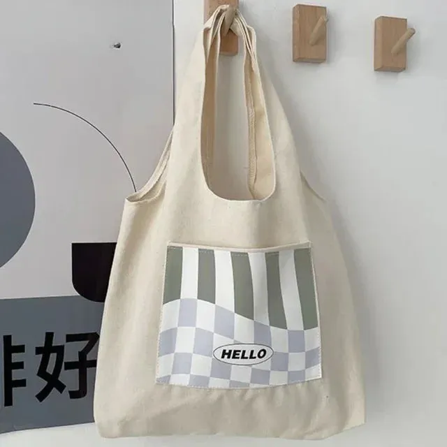 UAKISS  - 2024 Canvas Women Sweet Flower Print Tote Bags Korean Vintage Trendy Chic Handbag High-capacity Casual Y2k Shoulder Underarm Bag