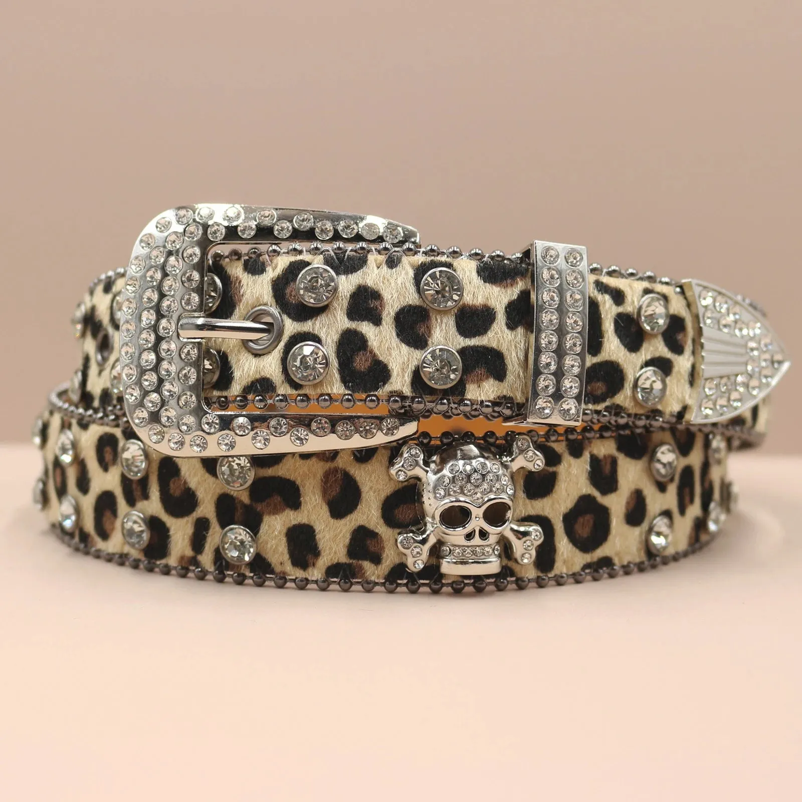 Women's Brand Luxury Sequin Punk Metal Buckle Belt Y2k Bling Skull Rhinestone Belt  Fashion Waistband Jeans Pants Decor Belt