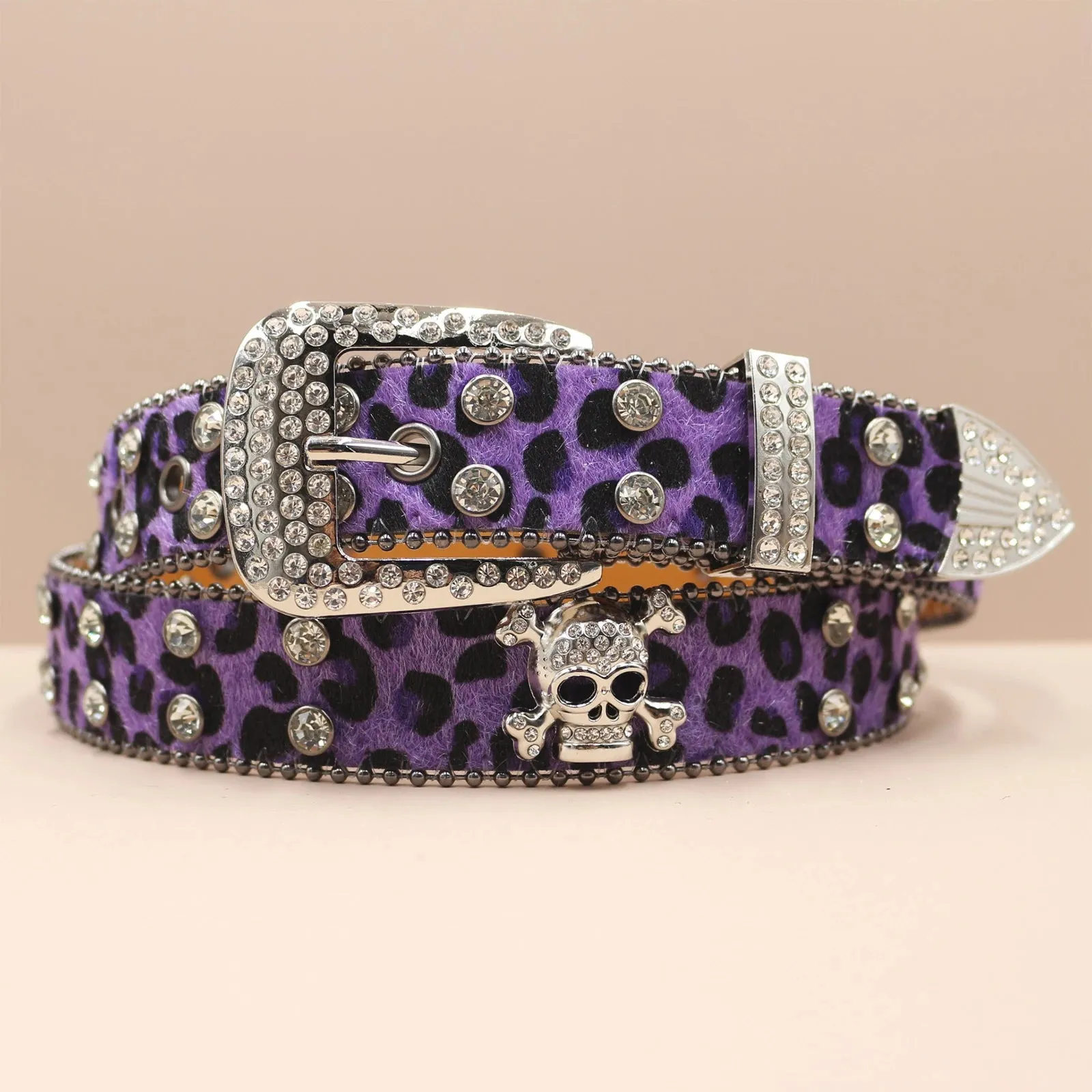 Women's Brand Luxury Sequin Punk Metal Buckle Belt Y2k Bling Skull Rhinestone Belt  Fashion Waistband Jeans Pants Decor Belt
