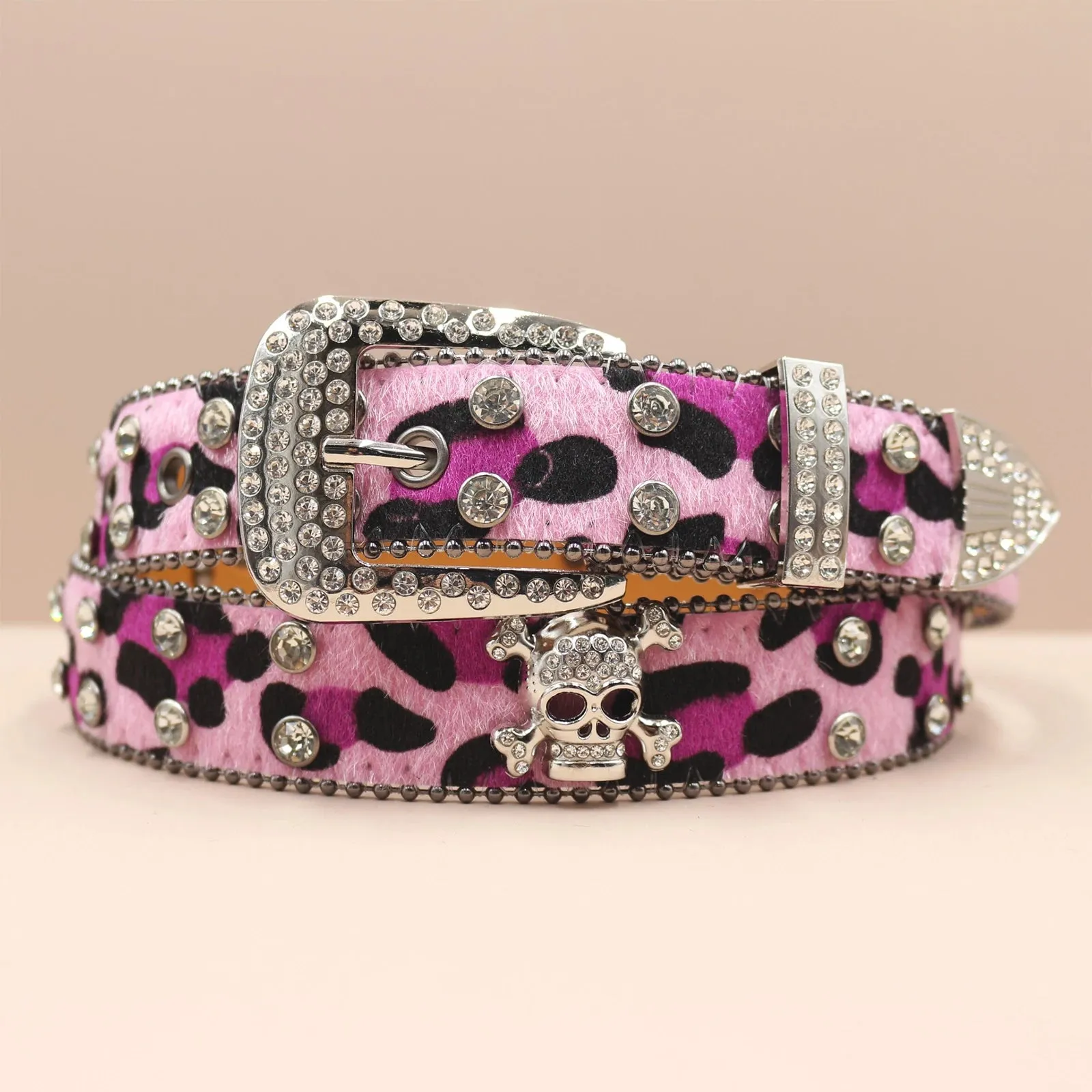 Women's Brand Luxury Sequin Punk Metal Buckle Belt Y2k Bling Skull Rhinestone Belt  Fashion Waistband Jeans Pants Decor Belt