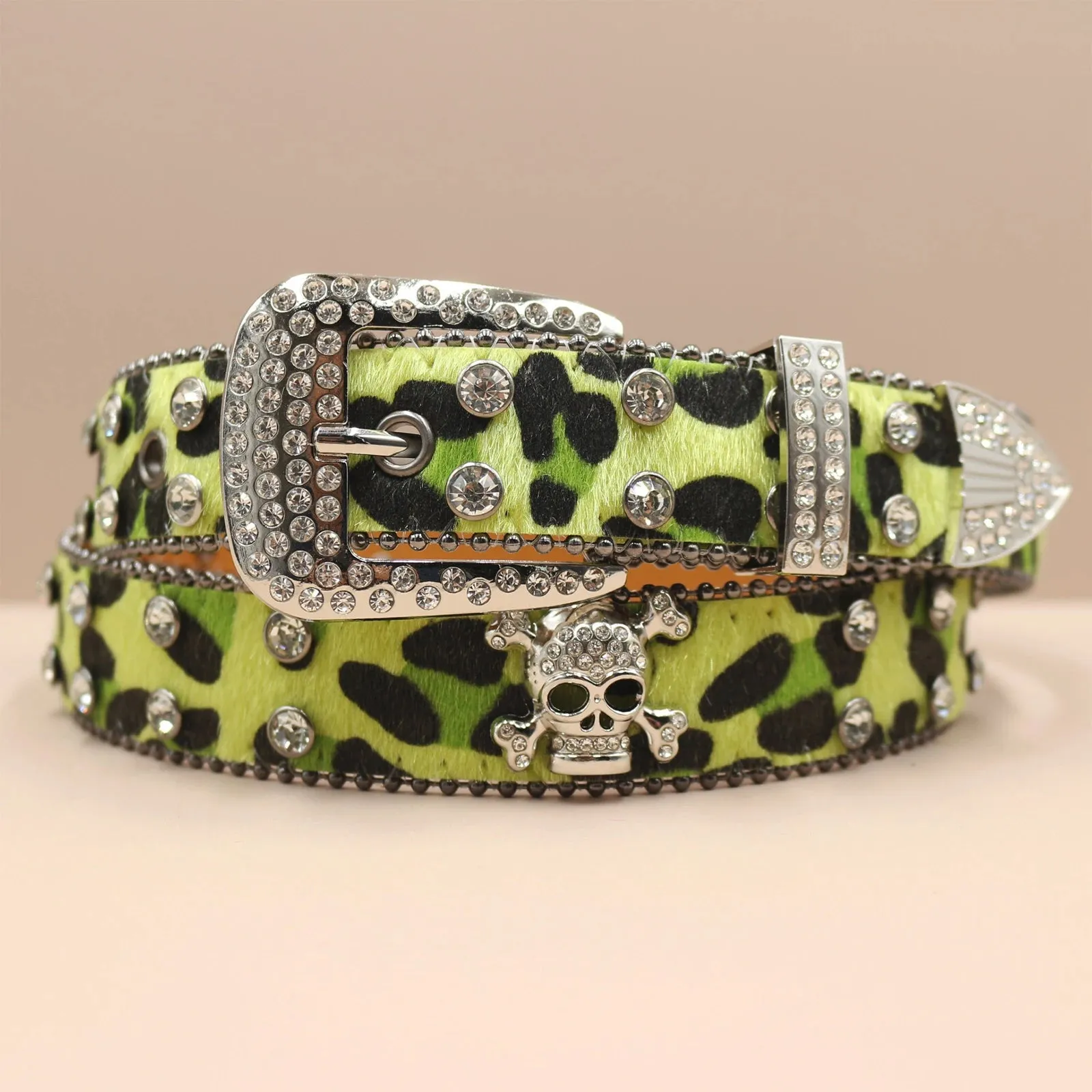 Women's Brand Luxury Sequin Punk Metal Buckle Belt Y2k Bling Skull Rhinestone Belt  Fashion Waistband Jeans Pants Decor Belt