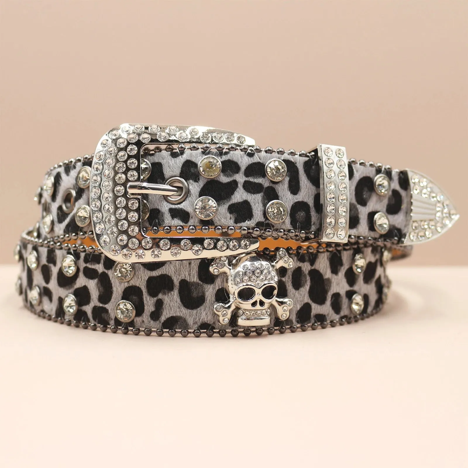 Women's Brand Luxury Sequin Punk Metal Buckle Belt Y2k Bling Skull Rhinestone Belt  Fashion Waistband Jeans Pants Decor Belt